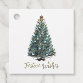 Festive Wishes. Christmas tree design Gåvor Etiketter