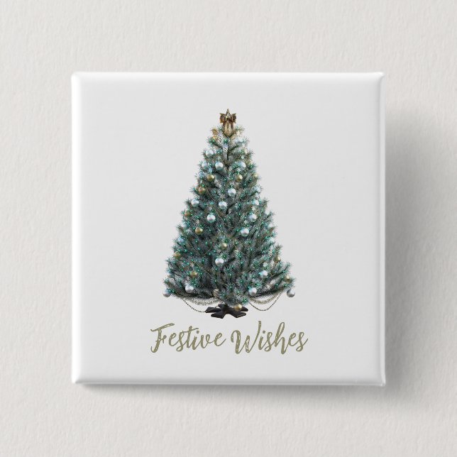 Festive Wishes. Christmas tree design Knapp (Framsida)