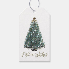 Festive Wishes. Christmas tree Presentetikett