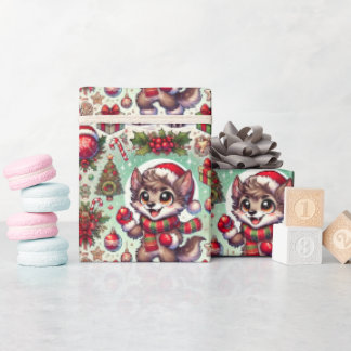 Festive Wolfman Wrapping Papper Presentpapper