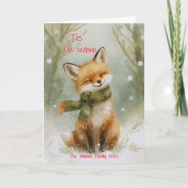 Festive Woodland Fox-Helgdag Kort