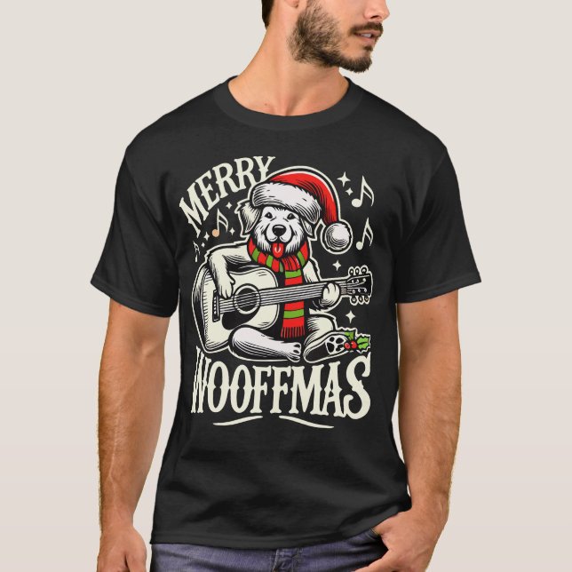 Festive Woofmas Hundar God jul Helgdag T-Shi T Shirt (Framsida)