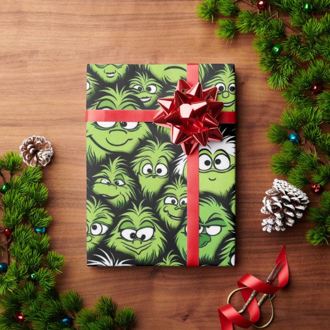 Festive Wrap Wonderland 'Grönt jul Monster' Presentpapper (Julgåva)