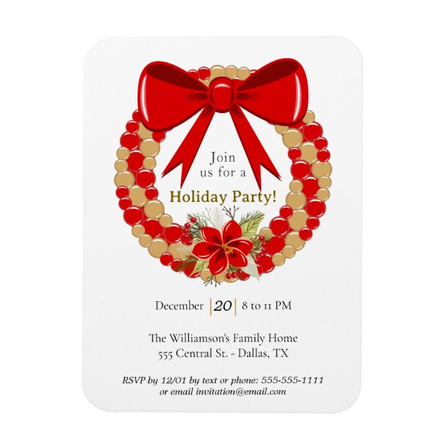Festive Wreath Holiday Magnet (Vertikal)