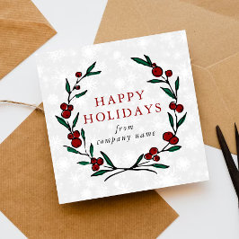 Festive Wreath Merry Christmas Happy Julkort