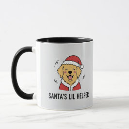 Festive Yellow Dog Christmas Golden Retriever Pet Mugg