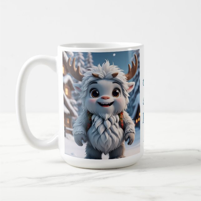 Festive Yeti översätts till Jul-Yeti på svenska. Kaffemugg (Vänster)