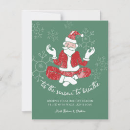 Festive Yoga Santa Season to Breathe Julkort