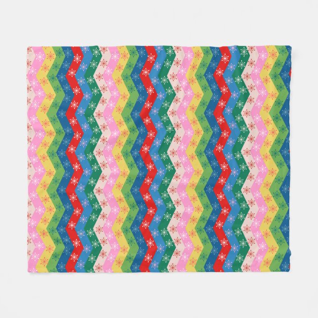 Festive zigzag ribbon Fleece Blanket (Framsidan (Horisontell))