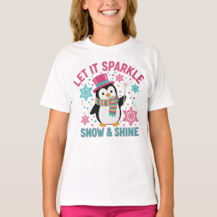 Festivisk pingvinbarnt-shirt – Snö & Glans Vinter- T Shirt