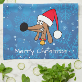 Festivlig jul taxhund kökshandduk