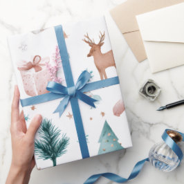Festivt akvarellpastell julinpaknings papper presentpapper