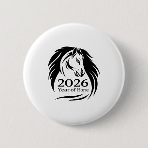 Festivt år av eldshästen 2026 kinesiskt nyår knapp