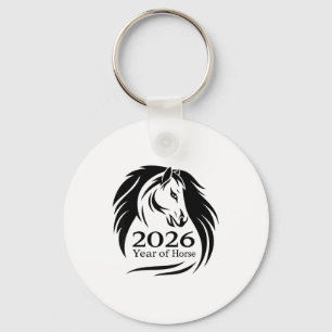 Festivt år av eldshästen 2026 kinesiskt nyår nyckelring