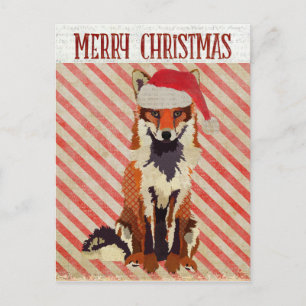 FESTIVT FOX Candy cane-vykort Vykort