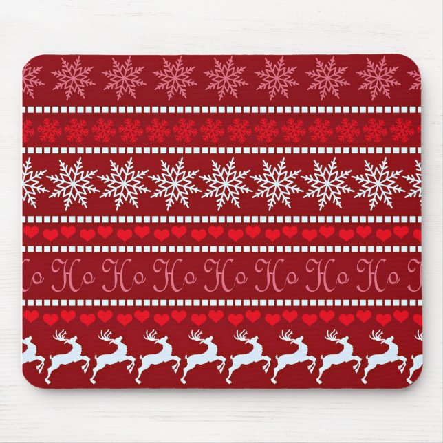 Festivt jul snöflinga mönster musmatta (Framsidan)