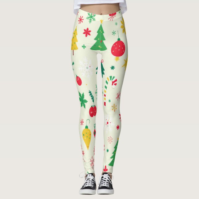 Festivt julmönster leggings (Framsida)