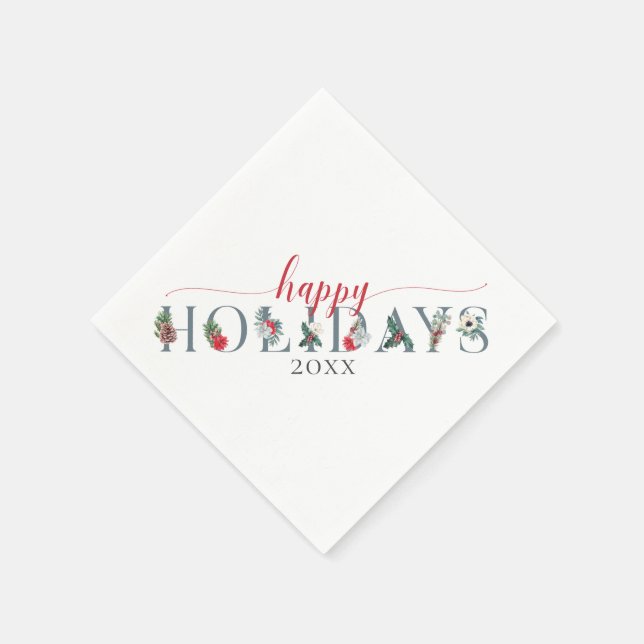 Festivt Lövverk God Jul Julmiddag Servering Pappersservett (Hörn)