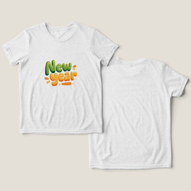 festivt nytt år  t shirt (Design fram och bak)