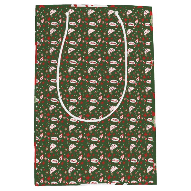 Festivt presentpapper Grönt Svart Mönster (Framsidan)