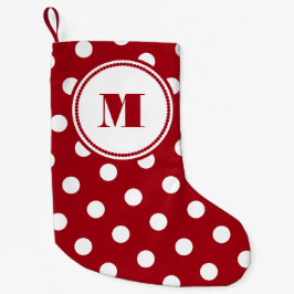 Festivt rött monogrammönster liten julstrumpa