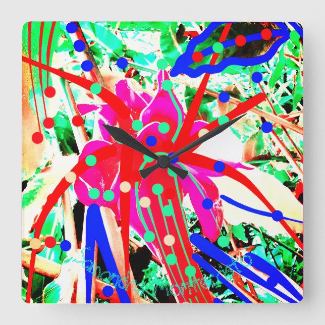 FESTIVT VÄLGÖRART VäggKlock #2 Fyrkantig Klocka (Framsida)