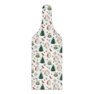 Festivt Vintage Jul Fågel Skogs Mönster