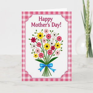 Festkort för mors dag med blommor kort