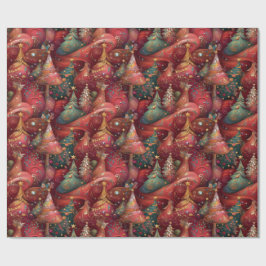 Festliche Christbäume in üppigen Farben und Gold Presentpapper