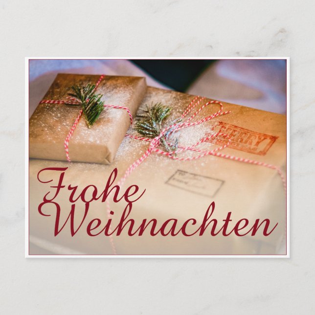 Festliche Geschenke als Weihnachtsmotiv Helg Vykort (Framsida)