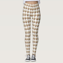 Festliche Igel Illustrationen Weiß Leggings