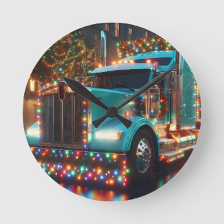 Festlicher Weihnachts-LKW mit Lichtern Rund Klocka