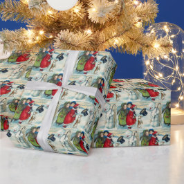 festlig årgång Juldagen snögubbe-vind Presentpapper