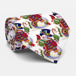 Festlig belagd med tegel tie för julsnögubbe slips