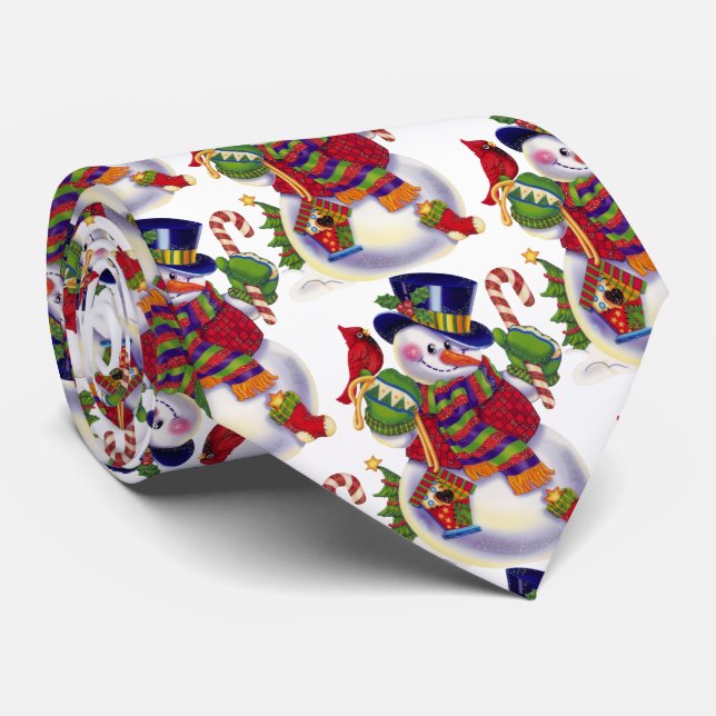 Festlig belagd med tegel tie för julsnögubbe slips (Rullad)