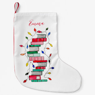 Festlig bokbunt - personlig liten julstrumpa