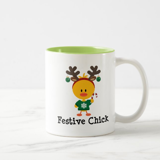 Festlig chick Två-Tonad mugg (Höger)