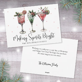 Festlig Cocktail Jul Julkort