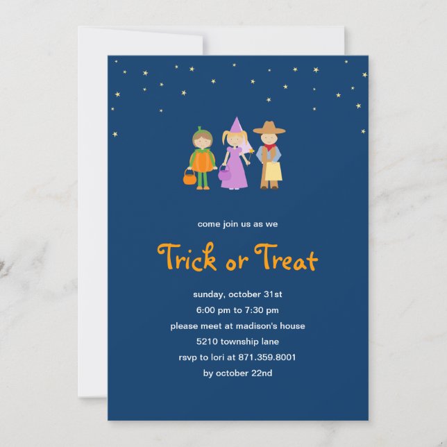 Festlig dräkthalloween festinbjudan inbjudningar (Framsida)