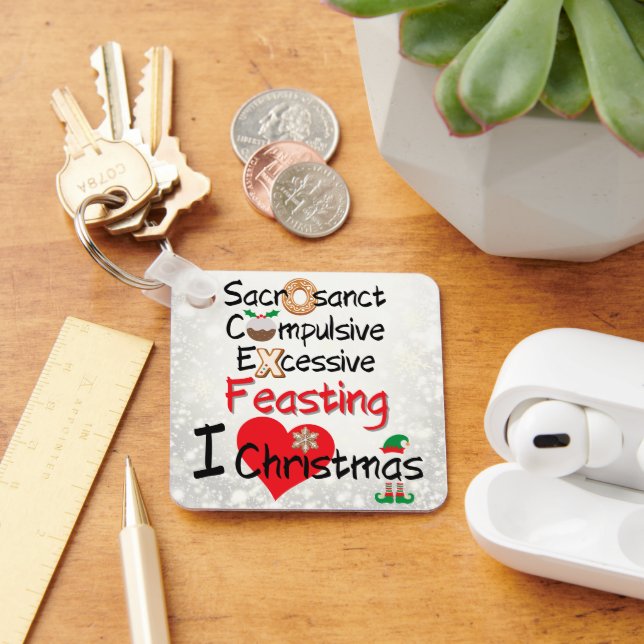 Festlig Fest - Jag älskar jul Nyckelring (Skrivbord)