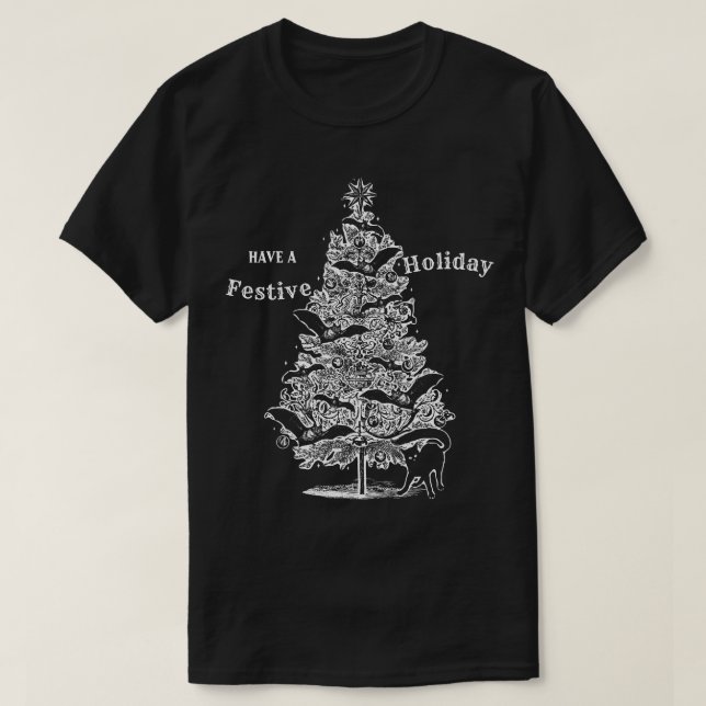 Festlig fladdermössjulgran t shirt (Design framsida)