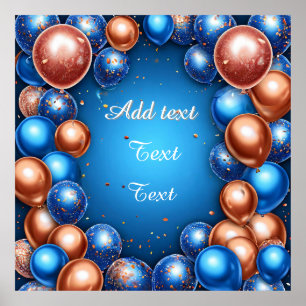 Festlig födelsedagsfirande med ballonger poster