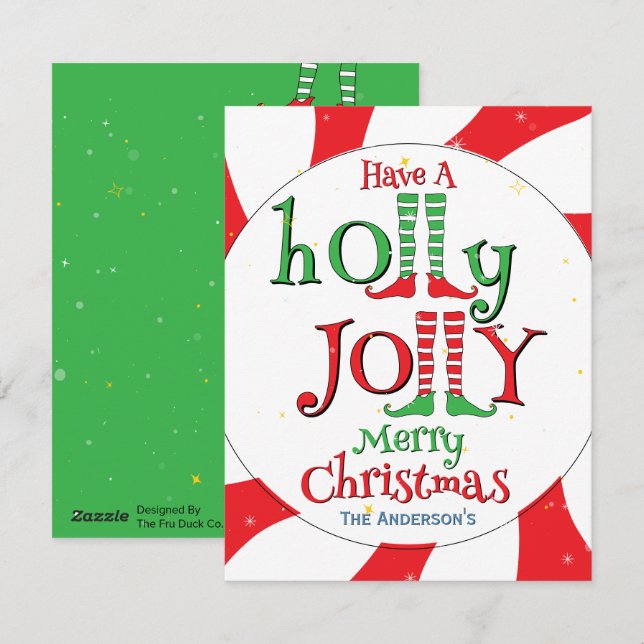 Festlig Glad Jul Merry Christmas Älva Glamour Julkort (Fram/baksida)