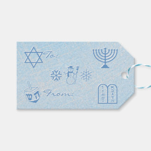 Festlig gnistra HANUKKAH Presentetikett