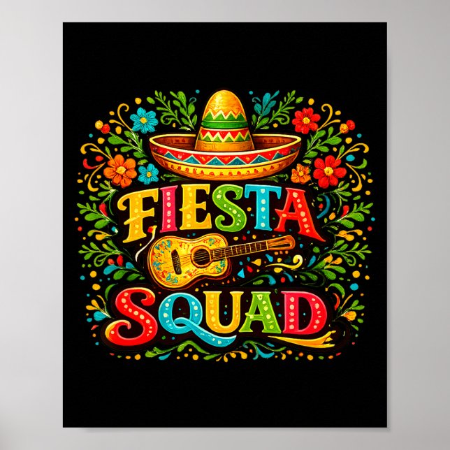 Festlig grupp Cinco De Mayo Roligt mexikanskt part Poster (Framsidan)