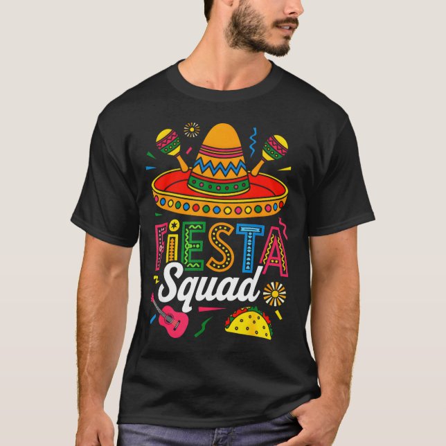 Festlig grupp rolig cinco de mayo låt oss festaFie T Shirt (Framsida)