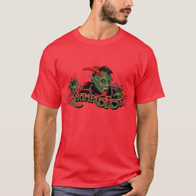 Festlig helgdag Krampus (röd T) Tee (Framsida)