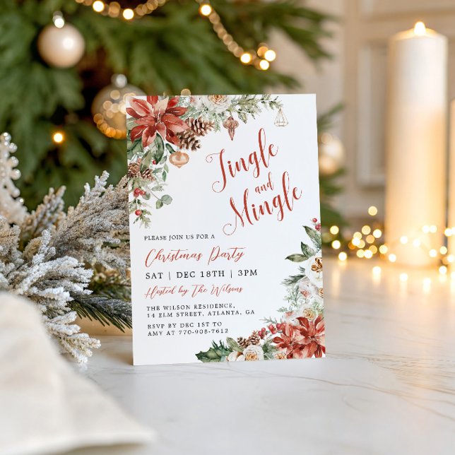 Festlig Jingle och Mingle Julfest Inbjudningar (Skapare uppladdad)