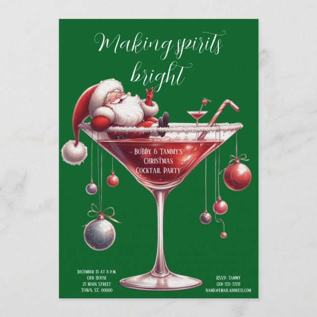 Festlig julcocktailfest inbjudningar (Framsida)