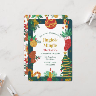 Festlig julfestinbjudan inbjudningar